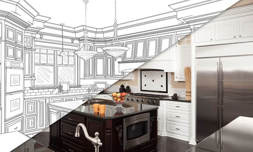 Blog - Home Renovations Drawing of Kitchen into Reality